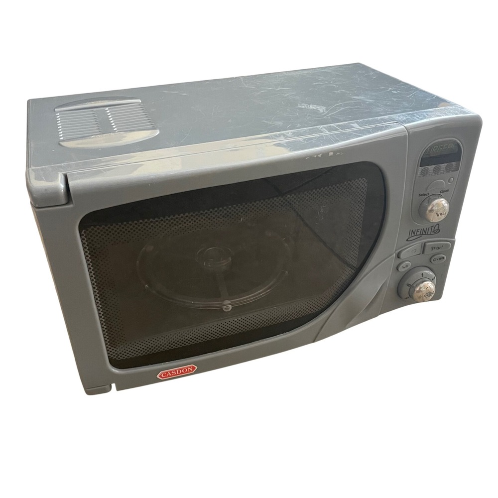 Casdon Infinito Electronic Toy Microwave Grey Play Kitchen Appliance Item 492